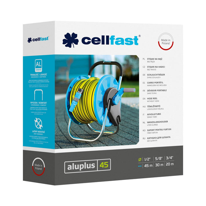 Cellfast Aluplus 1/2" 45m trädgårdsslangrulle