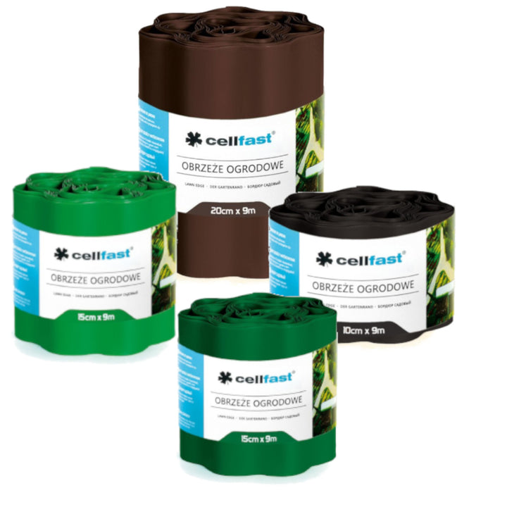 Vattentät och flexibel korrugerad trädgårdskant 10cm x 9m Cellfast Green