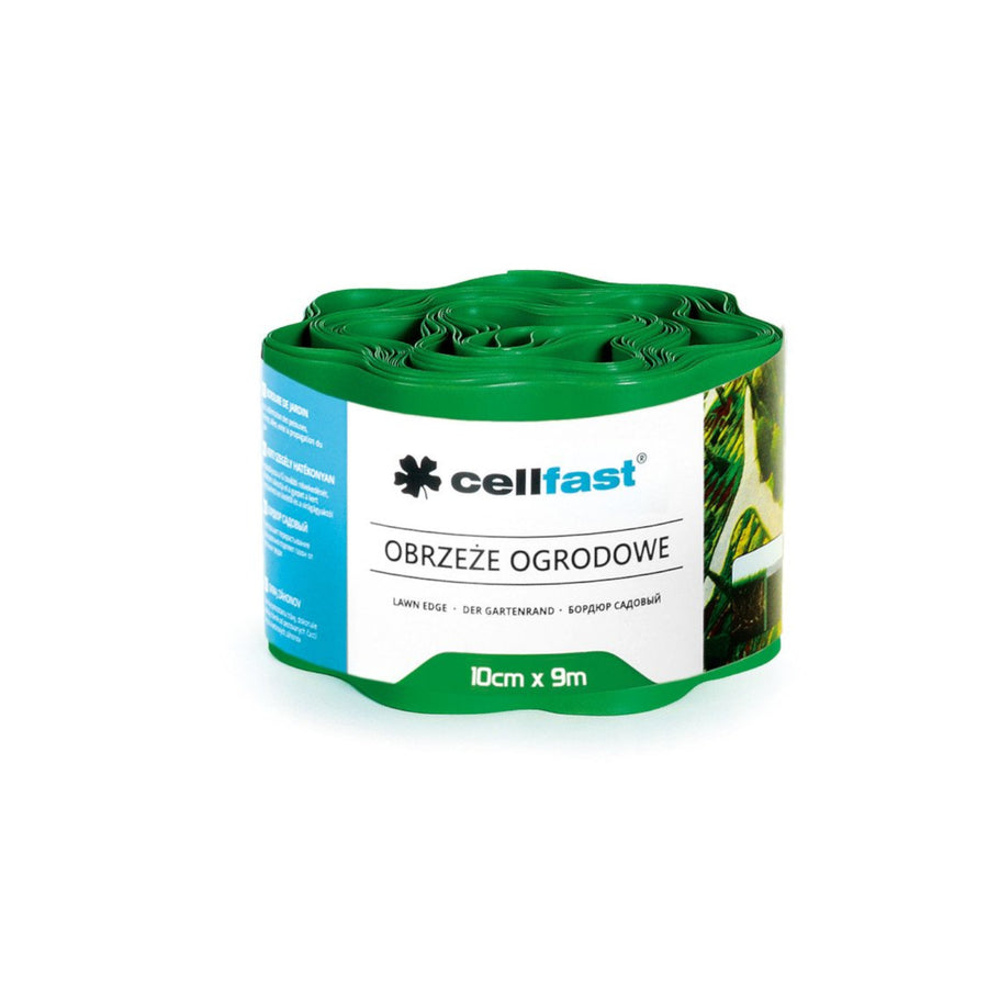 Vattentät och flexibel korrugerad trädgårdskant 10cm x 9m Cellfast Green