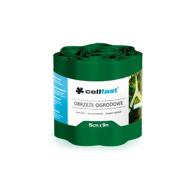 Cellfast mörkgrön korrugerad trädgårdskant 15cm x 9m