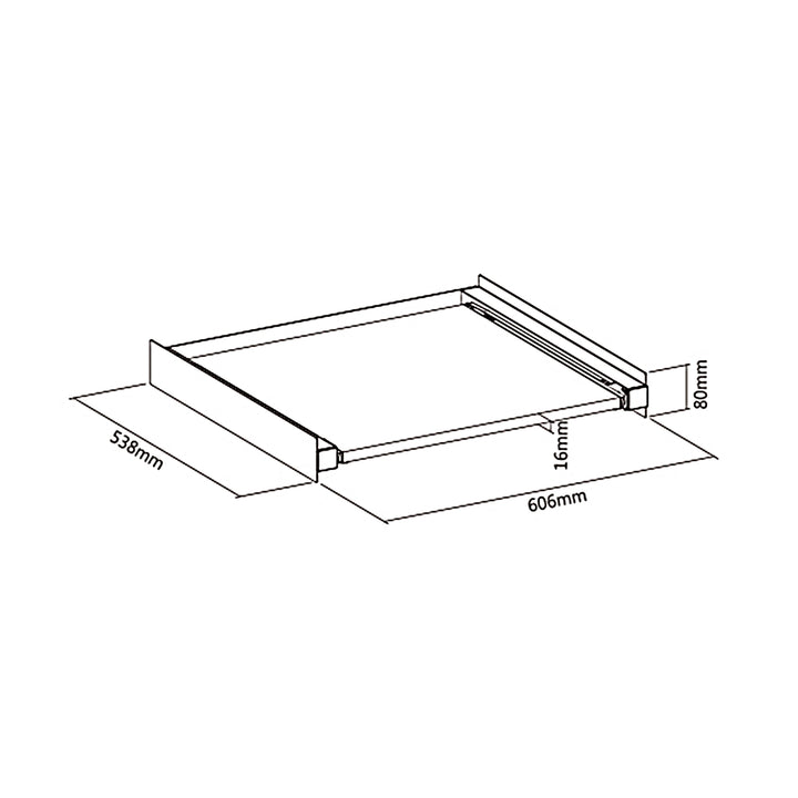 Maclean MC-890 Universal Anslutningsram Med Utdragsplatta För 60x53 cm Tvättmaskiner Eller Torktumlare Platssparande Mellanram Upp Till 60kg