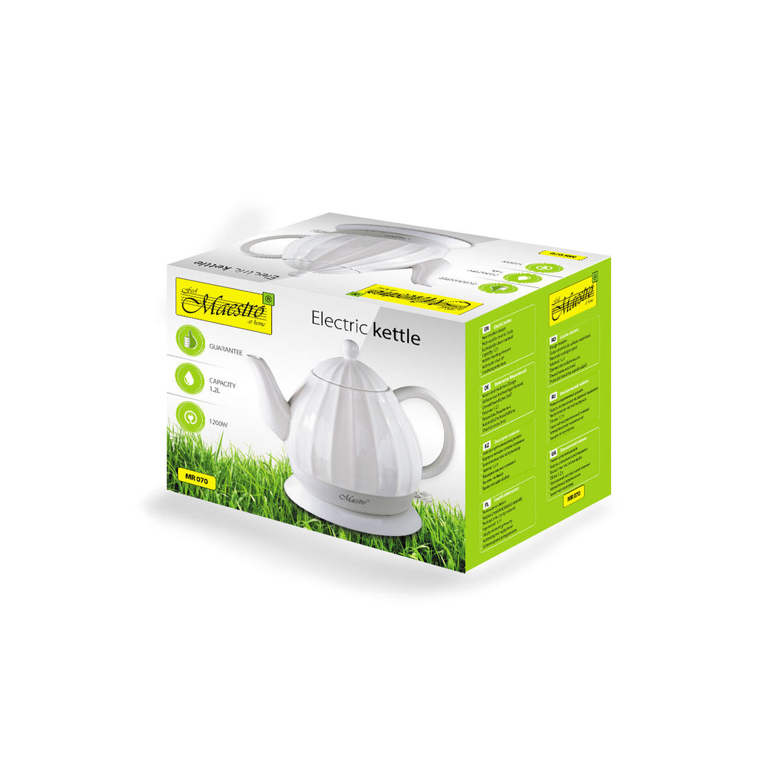 Maestro MR 070 Vattenkokare - keramik - 1,2 liter - Vit