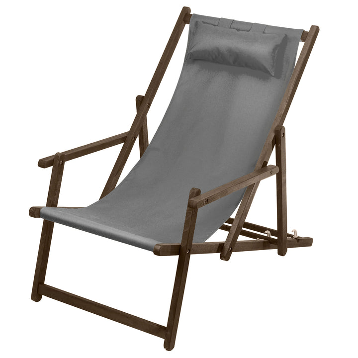 GreenBlue GB283Gr Sun Lounger with Armrests and Cushion