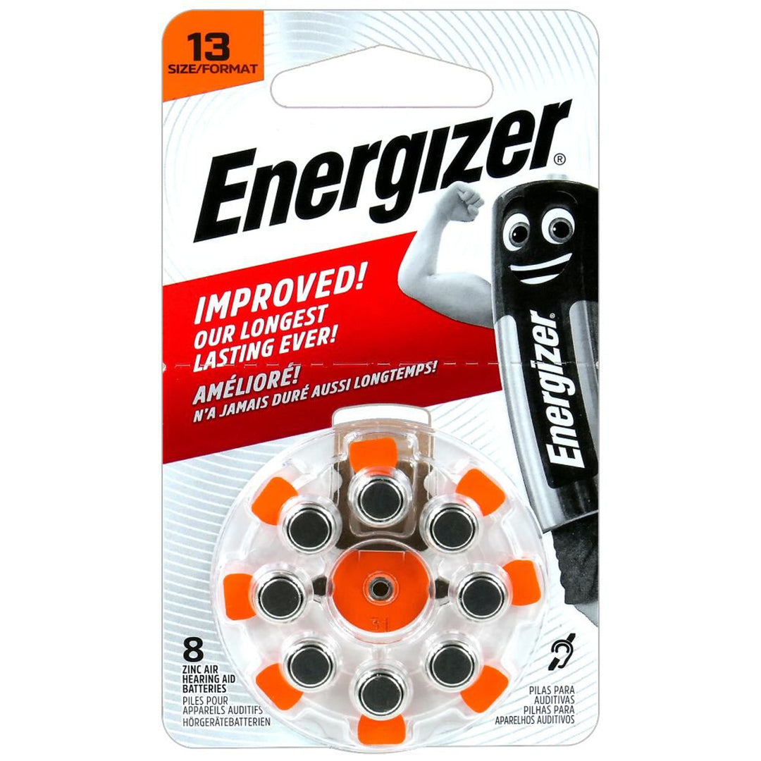 8 x Energizer 13 / PR48 hörapparatbatterier
