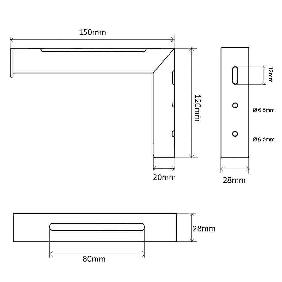 Maclean MC-923 Set med 2 hängare för projektionsskärmar, max. belastning 25 kg (för set), stål