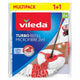 2-i-1 ersättningshuvud för Vileda Easy Wring & Clean Turbo, röd / vit Vileda Turbo