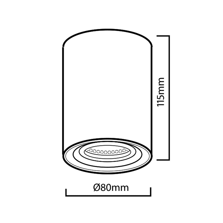 Halogen spotlight GU10 MCE422, 80x115mm, aluminium, vit