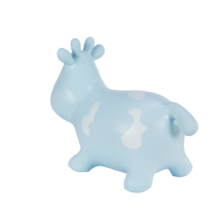 Vit ko-gummiströja enorm och unik kul när du hoppar med Hoppimals luftpump