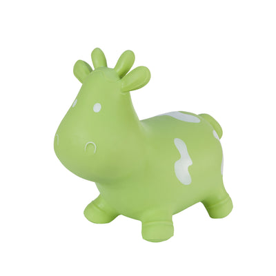 Vit ko-gummiströja enorm och unik kul när du hoppar med Hoppimals luftpump