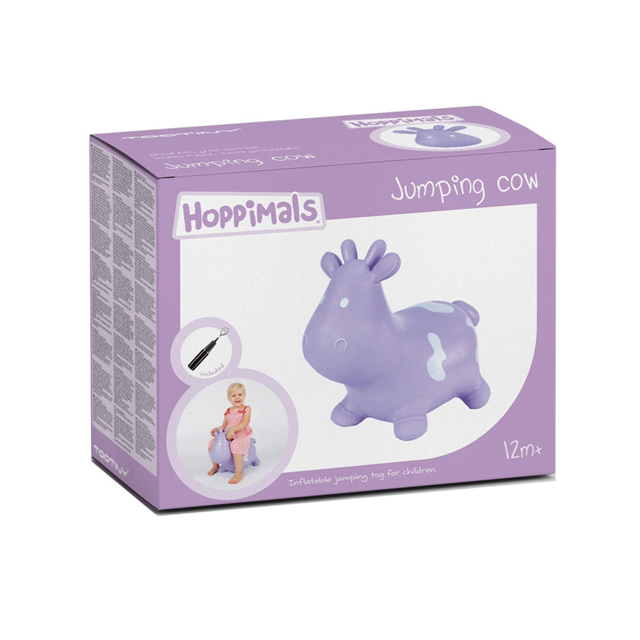 Vit ko-gummiströja enorm och unik kul när du hoppar med Hoppimals luftpump
