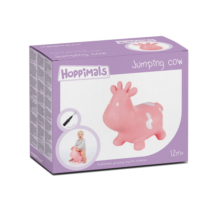 Vit ko-gummiströja enorm och unik kul när du hoppar med Hoppimals luftpump