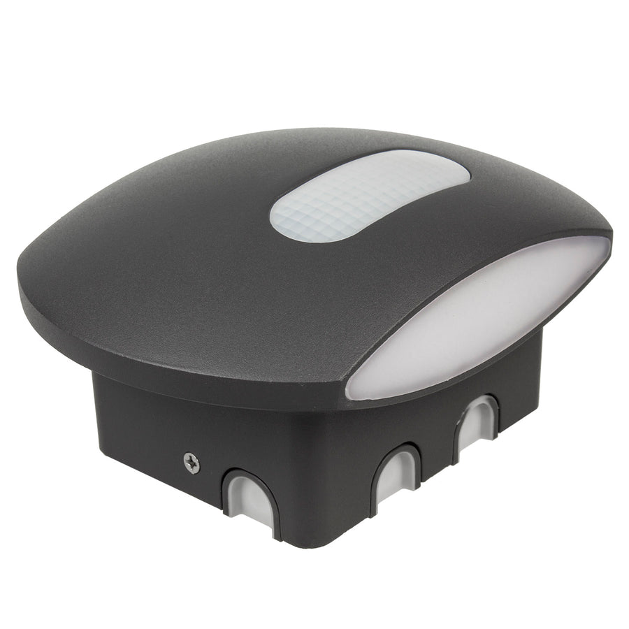 Maclean Energy MCE366 - PC+ALU, 20W (1600lm) neutralvit 4000K IP65 grå LED-vägglampa med PIR-sensor
