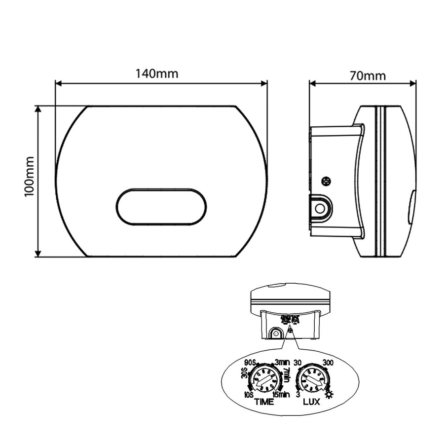 Maclean Energy MCE366 - PC+ALU, 20W (1600lm) neutralvit 4000K IP65 grå LED-vägglampa med PIR-sensor