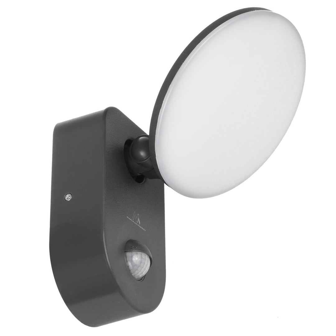 Maclean Energy MCE367 LED-vägglampa med PIR-sensor - PC + ALU, 15W (1100lm) Neutralvit 4000K IP65 grå