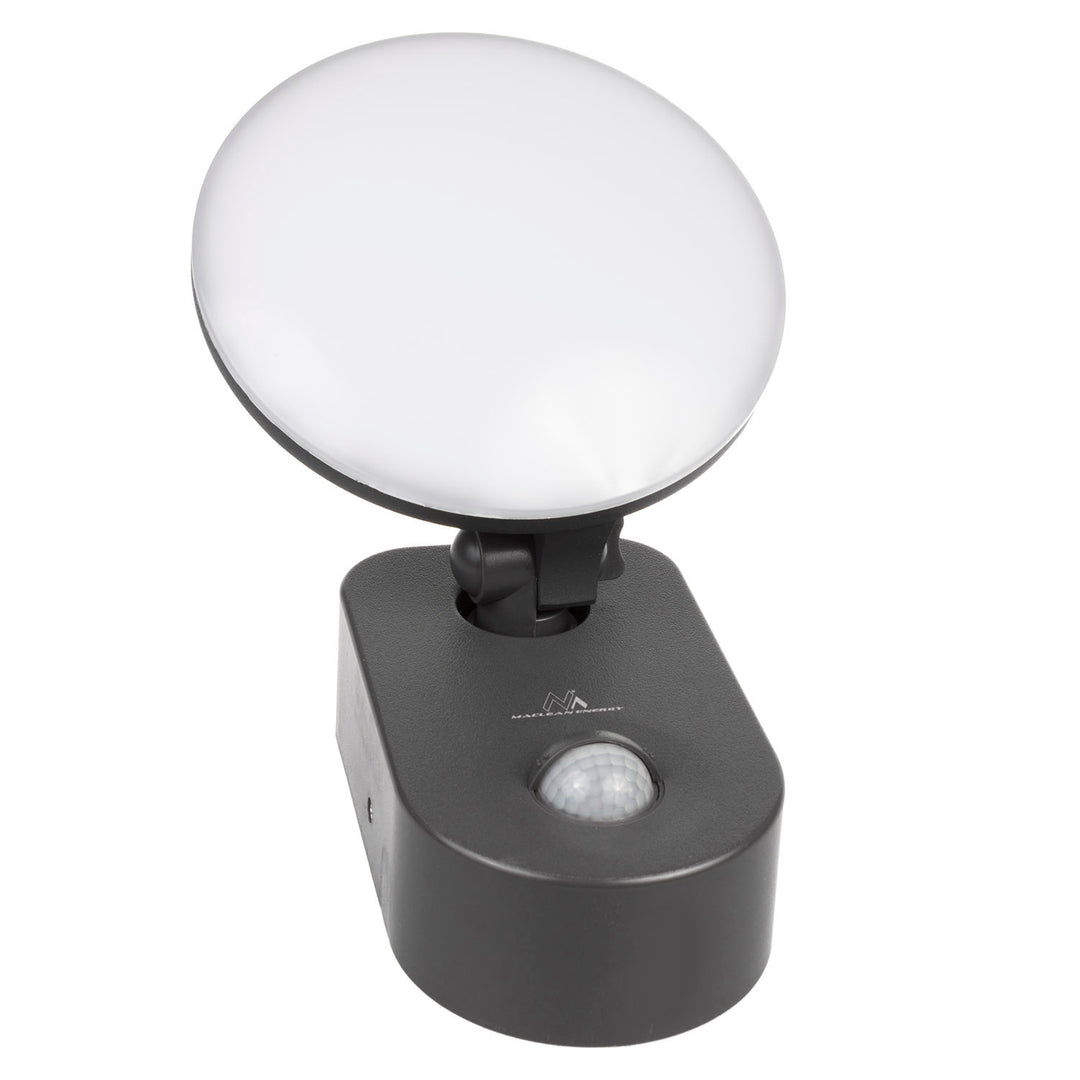 Maclean Energy MCE367 LED-vägglampa med PIR-sensor - PC + ALU, 15W (1100lm) Neutralvit 4000K IP65 grå