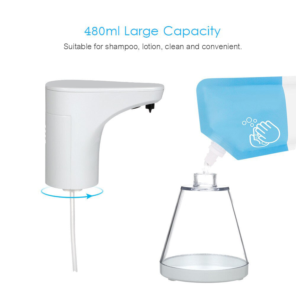 Automatisk dispenser för behållare för flytande tvålar, desinfektionsmedel och gel Promedix PR-530 480ml för 4 AA-batterier