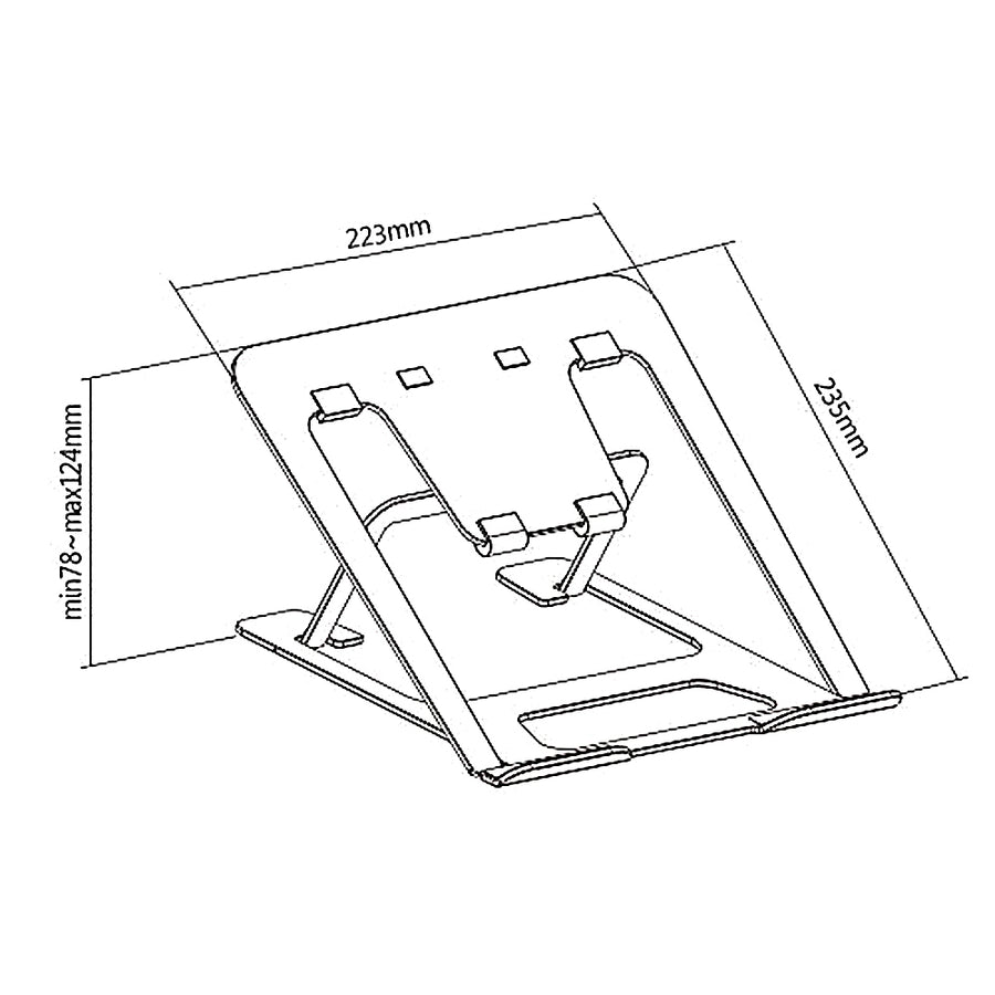Ergo Office ER-416B Hopfällbart Bärbar Datorstativ I Aluminium För 11-15'' Bärbara Datorer 6 Nivåer Av Höjdjustering Bärbart Halkfritt Fäste Ultratu I Aluminium För 11-15'' Bärbara Datorer 6 Nivåer Av Höjdjustering Bärbart Halkfritt Fäste Ultratunnt