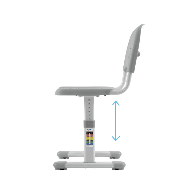 Ergonomiskt barnskrivbord med manuell höjdjustering och Ergo Office-stol, blå, max 75 kg, ER-418