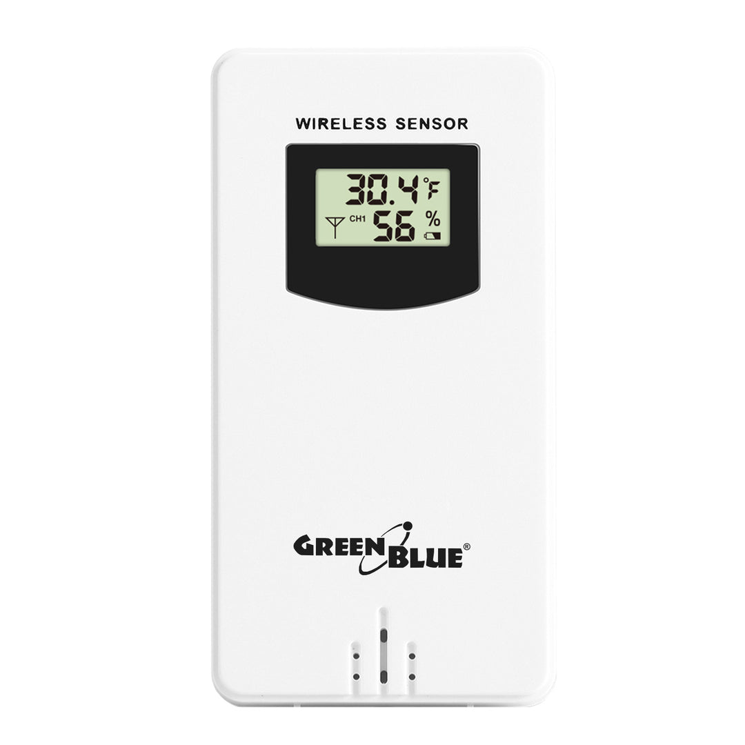 GreenBlue GB213 Trådlös Väderstation Med Trådlös Qi-Laddare Stämningsljus Väderprognos Kalender Väckarklocka Och Snooze-Funktion Extern Sensor Inomhus- Och Utomhustermometer Färgdisplay