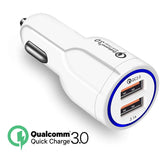 QC 3.0 Maclean Energy MCE478 W billaddare - vit Qualcomm Quick Charge QC 3.0 - 5V / 3A, 9V / 1.8A, 12V / 1.6A och 5V / 3.1A uttag
