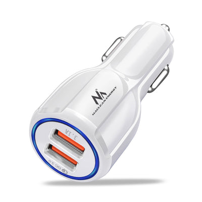 QC 3.0 Maclean Energy MCE478 W billaddare - vit Qualcomm Quick Charge QC 3.0 - 5V / 3A, 9V / 1.8A, 12V / 1.6A och 5V / 3.1A uttag