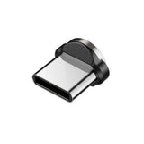 Maclean Energy MCE475, 2 m vinklad magnetisk USB-C-kabel i svart, stöder snabbladdning 9 V/2 A, 5 V/3 A, nylonflätad,