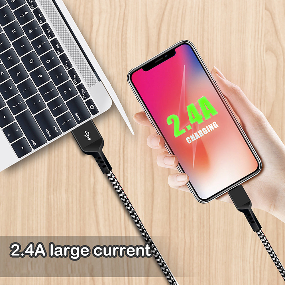 USB C-kabel som stöder Fast Charge 2.4A Maclean Energy MCE471 svart, 1m 5V / 2.4A - dataöverföring