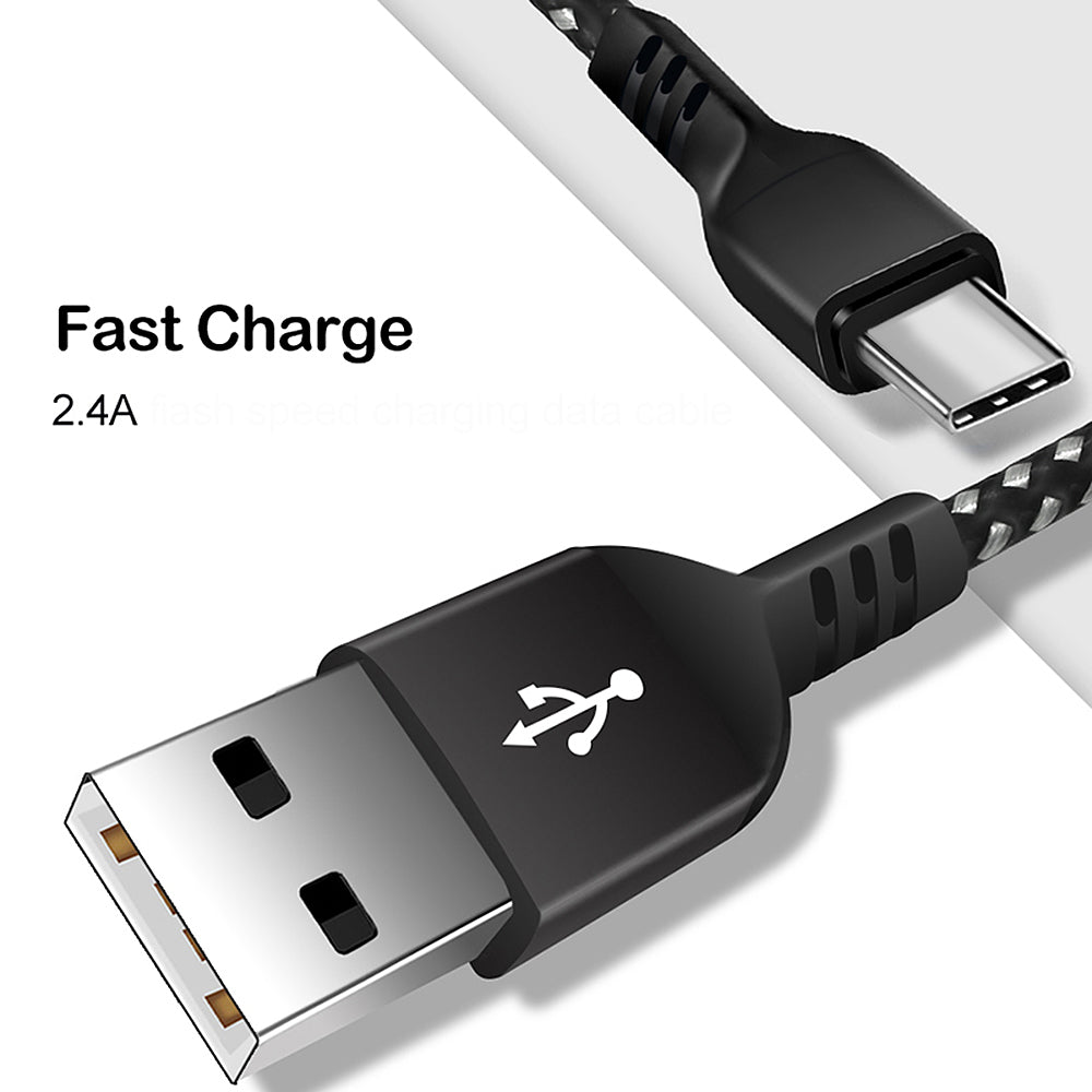 USB C-kabel som stöder Fast Charge 2.4A Maclean Energy MCE471 svart, 1m 5V / 2.4A - dataöverföring