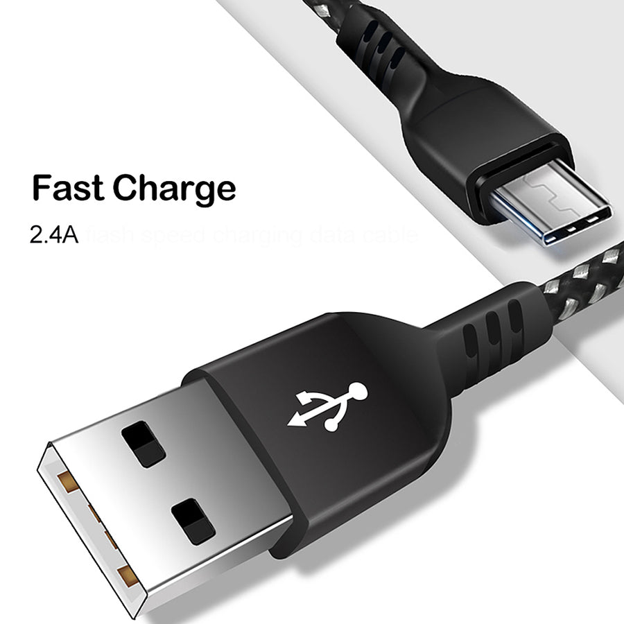MicroUSB-kabel som stöder Fast Charge 2.4A Maclean Energy MCE473 svart, 1m 5V / 2.4A - dataöverföring