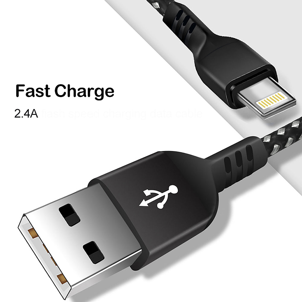 Ljuskabel som stöder Fast Charge 2.4A Maclean Energy MCE472 svart, 1m 5V / 2.4A - dataöverföring