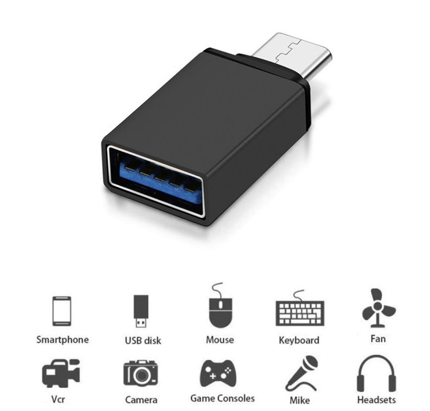 OTG USB A till USB C-adapter Maclean Energy MCE470 svart