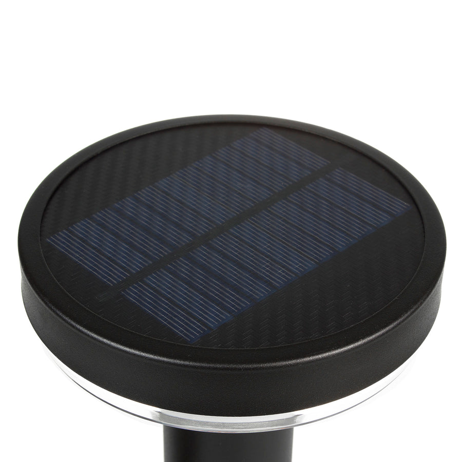 Solar LED-lampa med Maclean-sensor, svart, IP44, 3 ljuslägen, Li-ion 18650 batteri 3,7V 1200 mAh, knock-in, MCE465 B