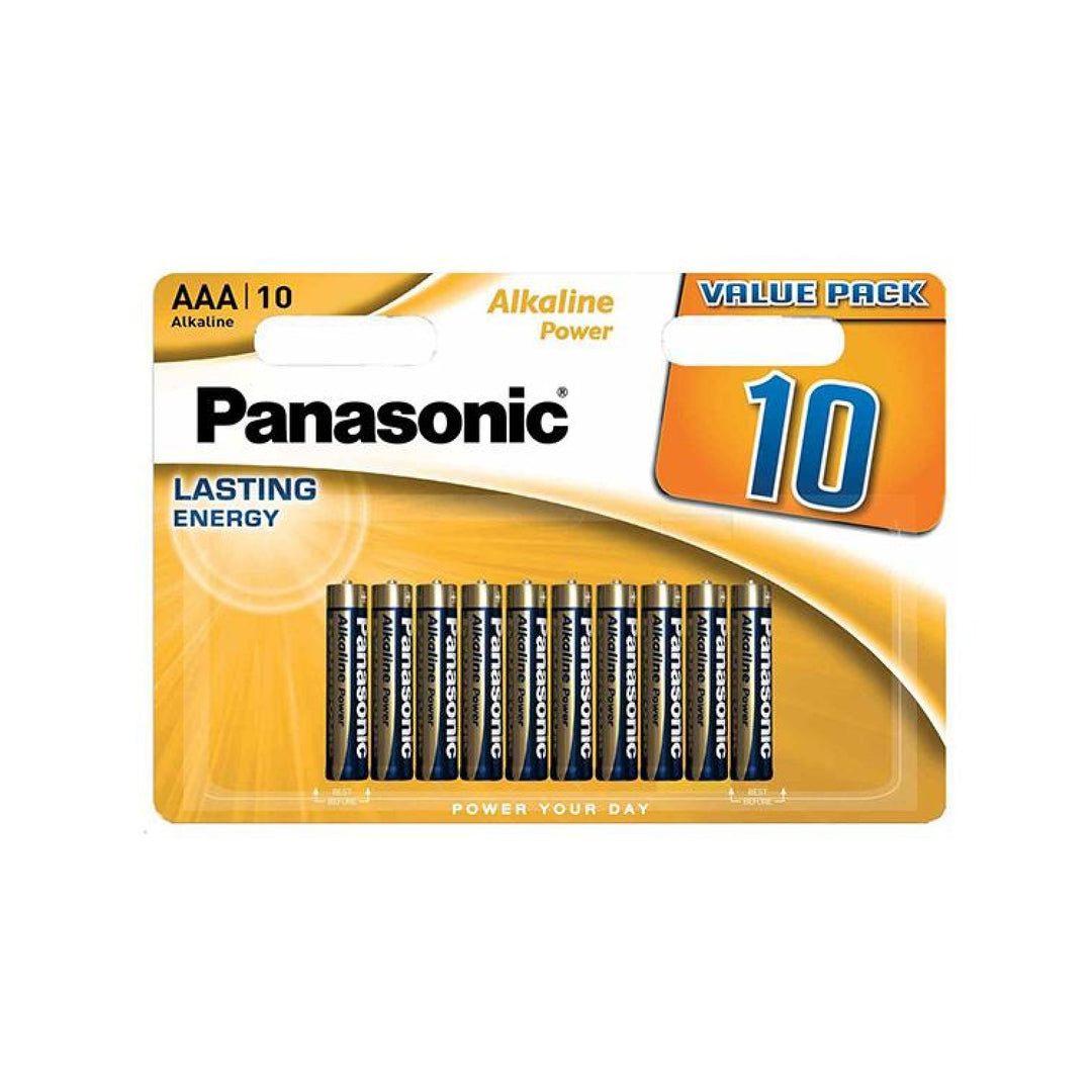 10 x AAA alkaliska batterier Panasonic 1.5V LR03 R03