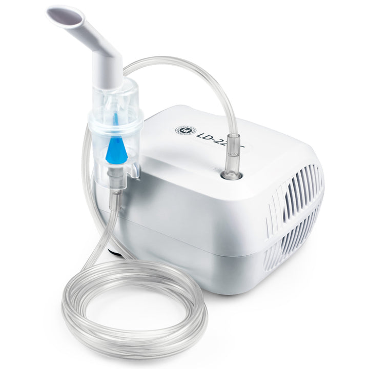 Little Doctor LD-220C Inhalator för barn och vuxna, aerosolterapi, nebulisator, inandningskompressor, 55 dB, vit