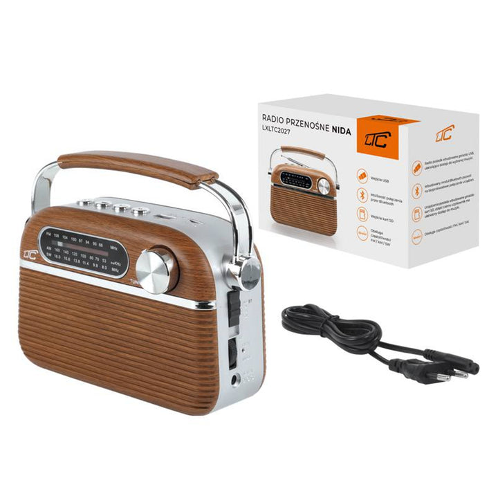 RETRO LTC BÄRBAR RADIO NIDA BLUETOOTH, AM / FM / MP3 / USB / SD INBYGGAT BATTERI 1200 MAH