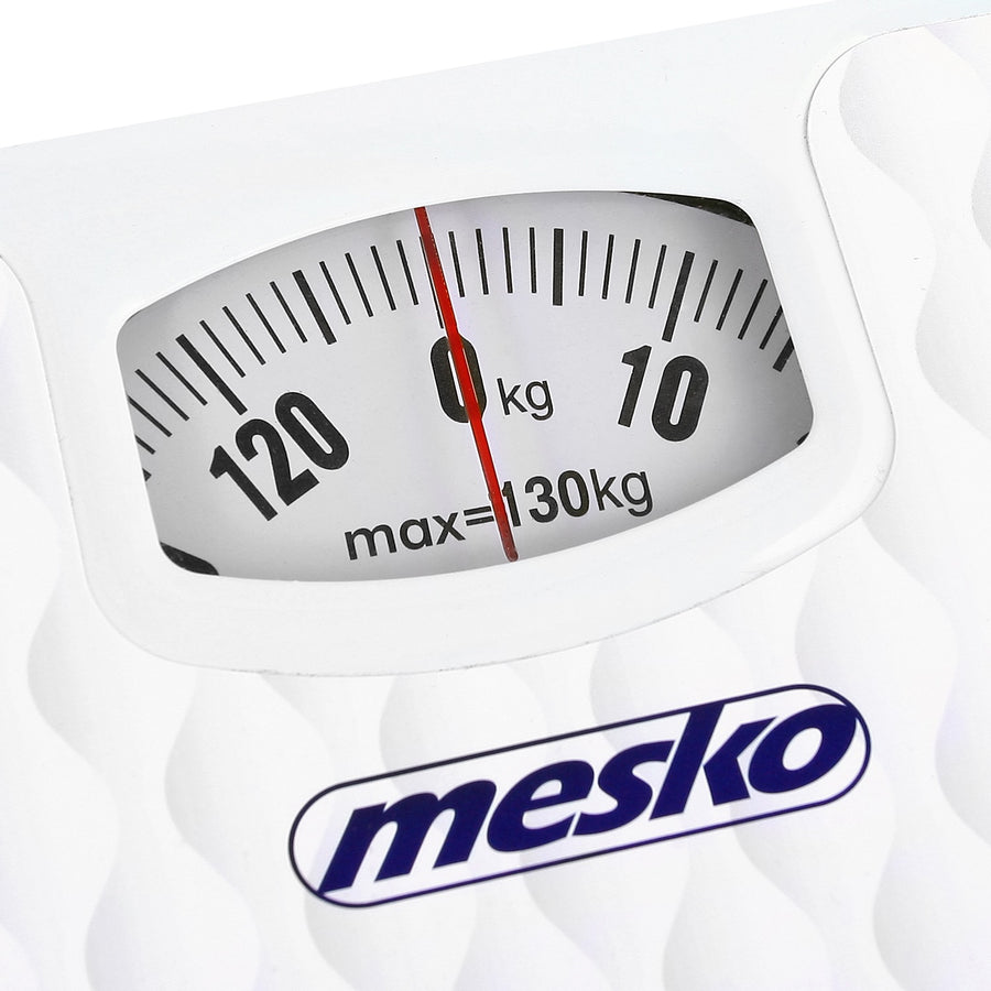 Mesko MS 8160 Mekanisk Personvåg 130 kg Kapacitet Vit