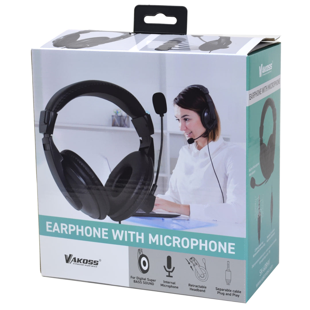 SK-608 Stereo Micron On-Ear Headphones 3,5 mm Super Bass Sound Volume Control Home Office