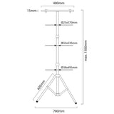 Maclean Energy stativ stativ arbetsställ för 2 LED gul strålkastare, gul färg, tillverkad av stål, max. höjd 1,5 m MCE583