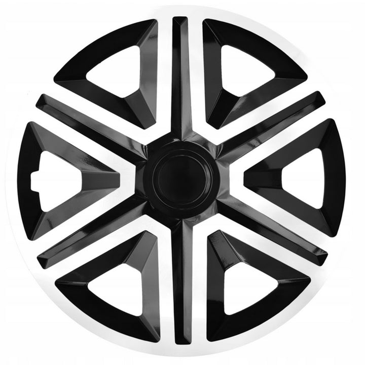 Hubcap set 14 "ACTION Dubbelfärg vit / svart 4 st