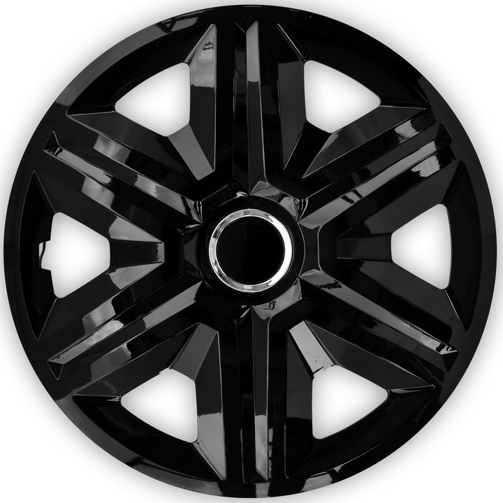 14"NRM FAST SVARTLACKAD svart navkapslar 4 st