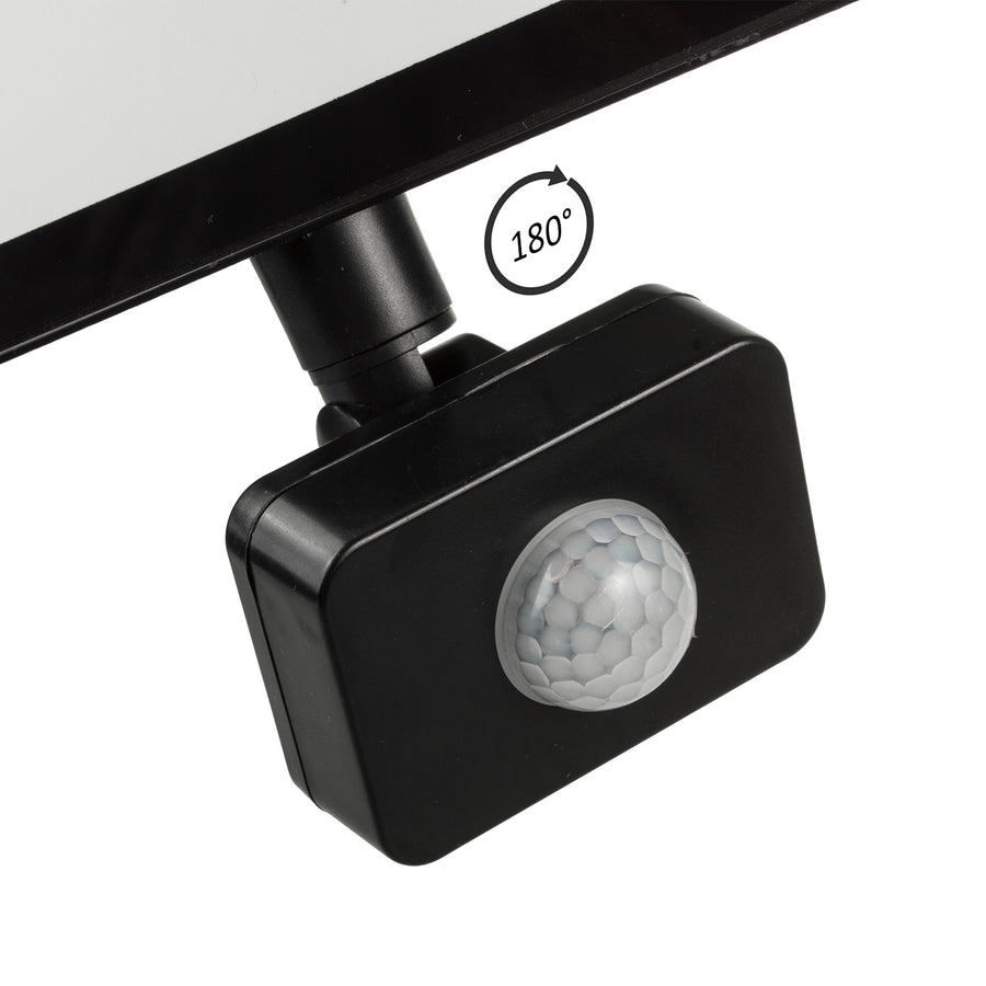 LED-strålkastare med Maclean-rörelsesensor, tunn 30W, 2400lm, neutralvit (4000K), IP44, MCE630 NW PIR