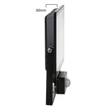 LED-strålkastare med Maclean-rörelsesensor, tunn 30W, 2400lm, neutralvit (4000K), IP44, MCE630 NW PIR