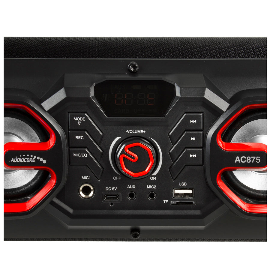 Audiocore bazooka bärbar högtalare, bluetooth 5.0, FM-radio, mikrokort, SDIPX4, 2000mAh, AC875