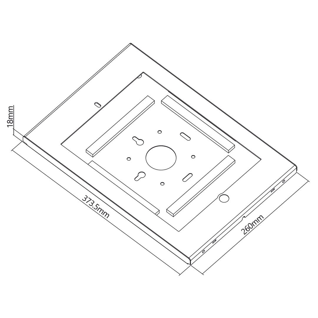 Maclean MC-907W väggfäste för surfplatta Stöldskyddat låsskydd 12,9" iPad Pro VESA 75 x 75