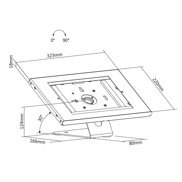 Maclean MC-909W Anti-stöld Tablet Mount Bracket Countertop Wall iPad Air Pro Samsung Galaxy Tab A (2019)