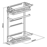 Maclean MC-910 Magnetisk Kylhylla / Tvättmaskinshylla Med Rullhållare Och 6 Avtagbara Krokar Hängande Hylla Pappershanddukshållare Upp Till 12 kg Svart
