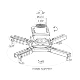 Maclean MC-913 Universellt projektorfäste för takmontering Justerbart stål Vridbart roterbart 35kg