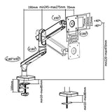 Ergo Office skärmfäste, premium med gasfjäder, dubbelarm 17"-32" 9 kg, ER-436