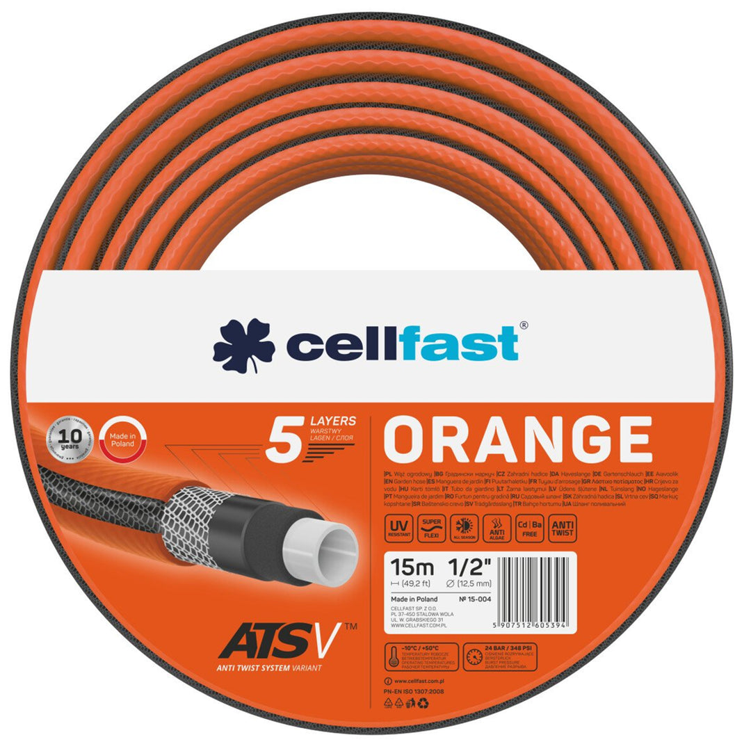 Trädgårdsslang 5 lager Cellfast Orange ATSV 1/2"15m