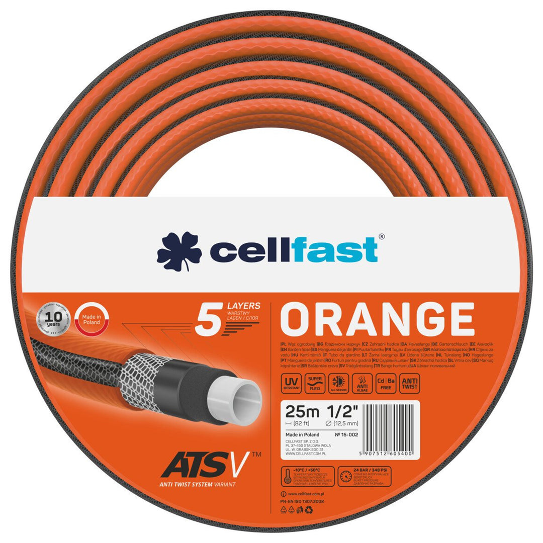 Trädgårdsslang 5 lager Cellfast Orange ATSV 1/2"25m